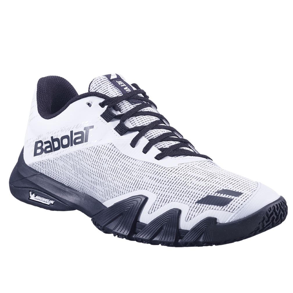 Babolat Padel Shoes Jet Viva White/Black - three-quarter angle