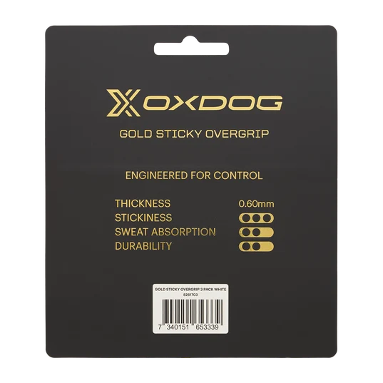 Oxdog Gold Sticky Padel Overgrips (x3)