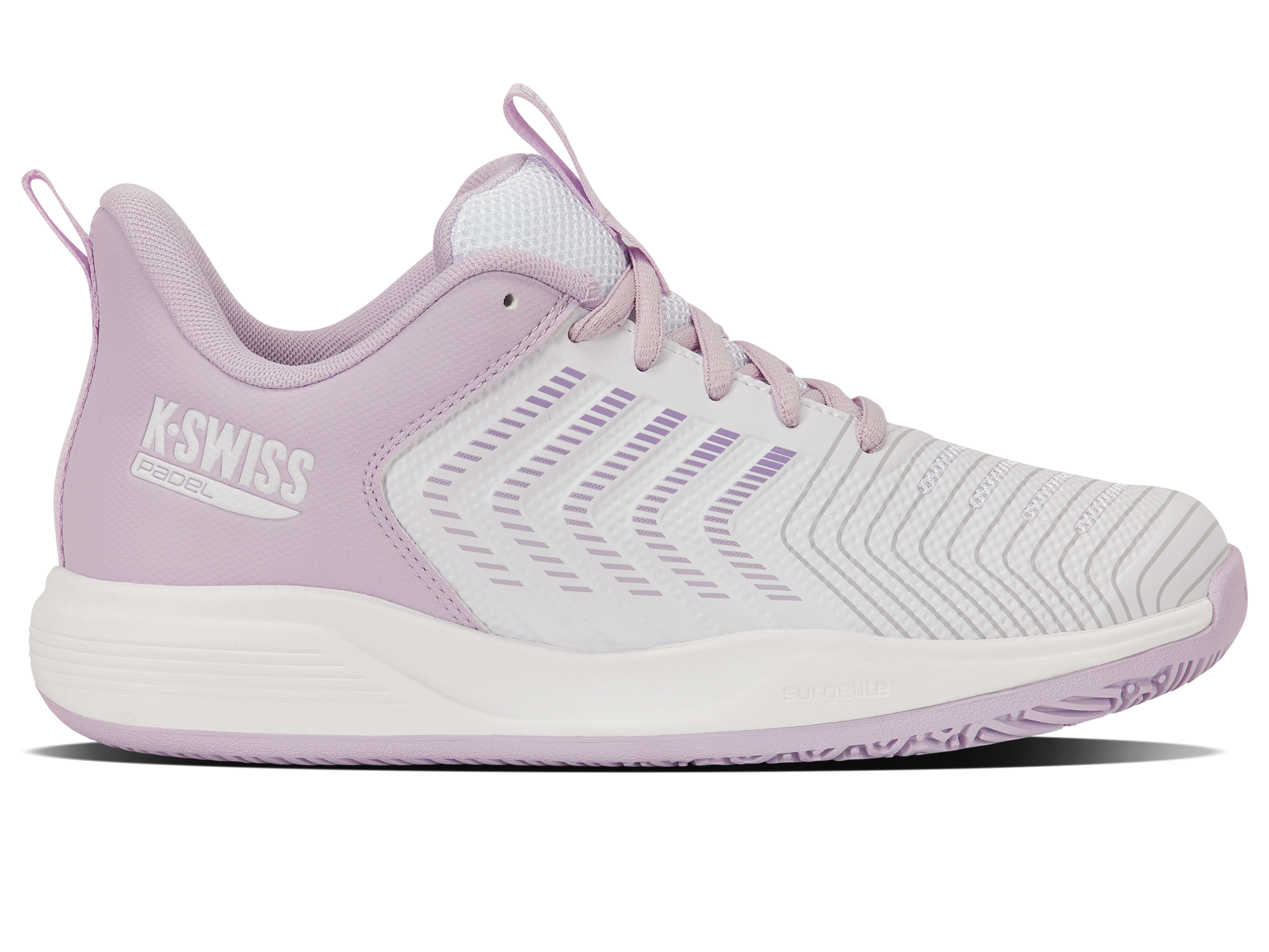 K-Swiss Ultrashot Light Padel Shoes - main lateral view white orchid purple