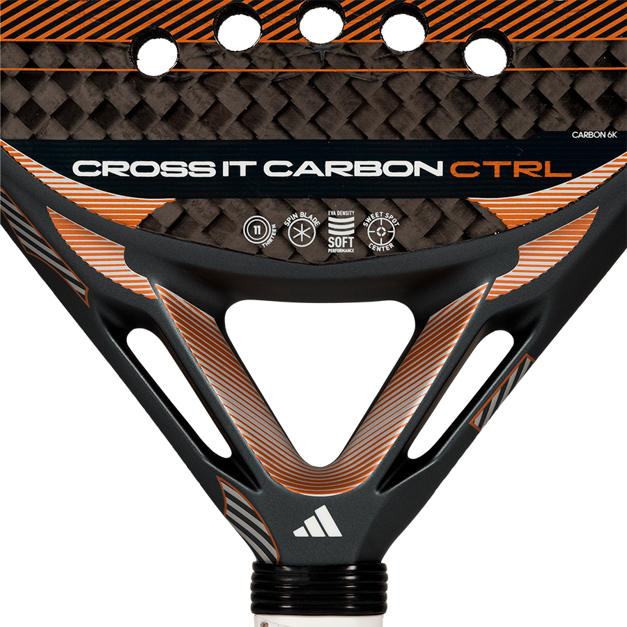 Adidas Cross IT Carbon Ctrl Padel Racket 2026 - heart detail showing construction