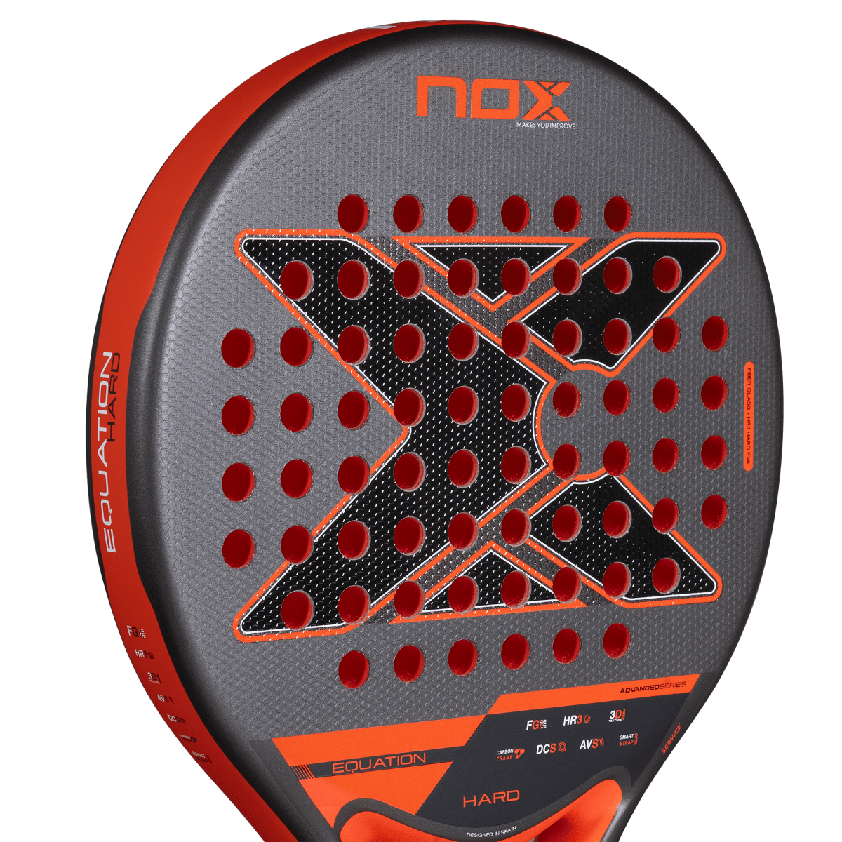 Nox Equation Hard Padel Racket 2027, face close-up