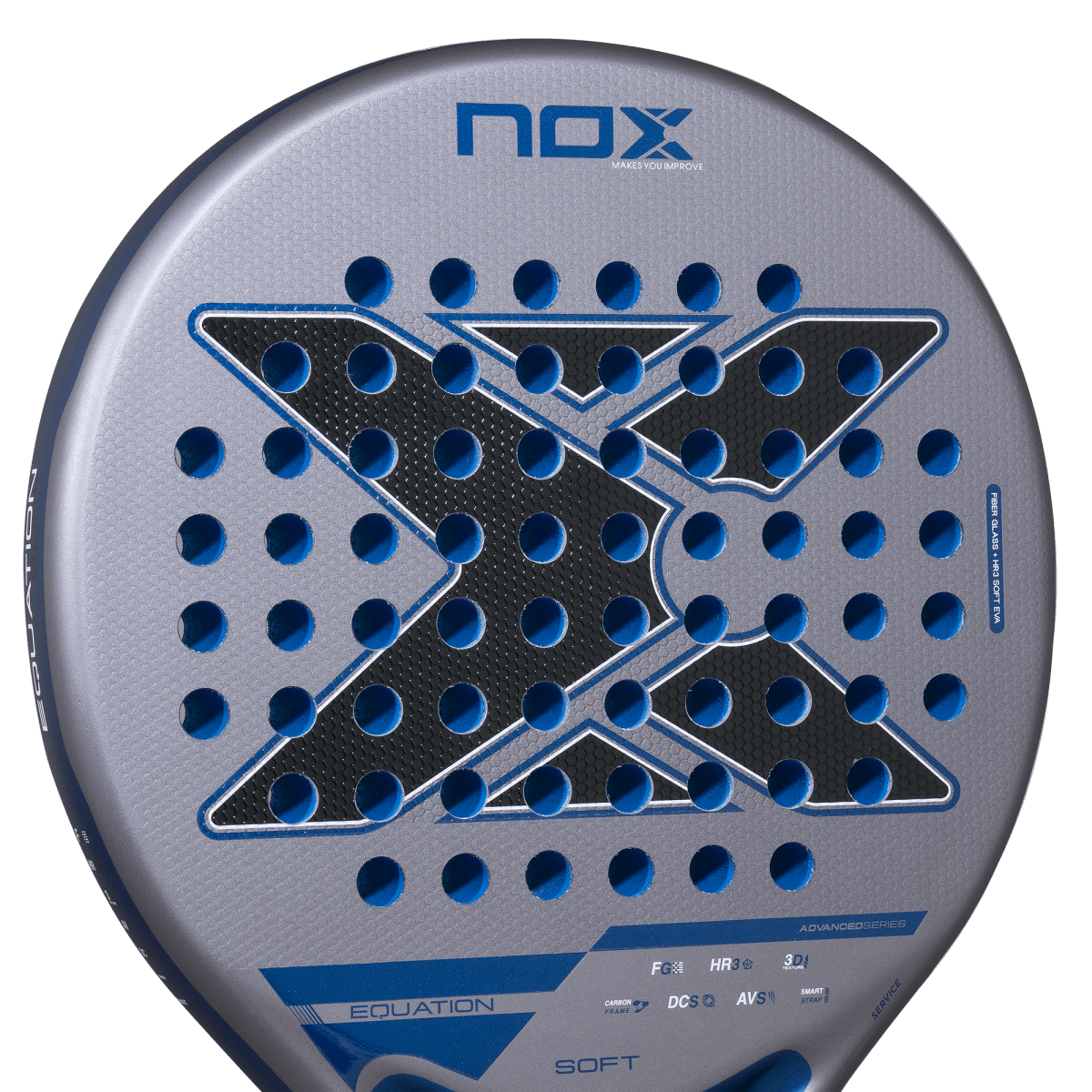 Nox Equation Soft Padel Racket 2027, face close-up