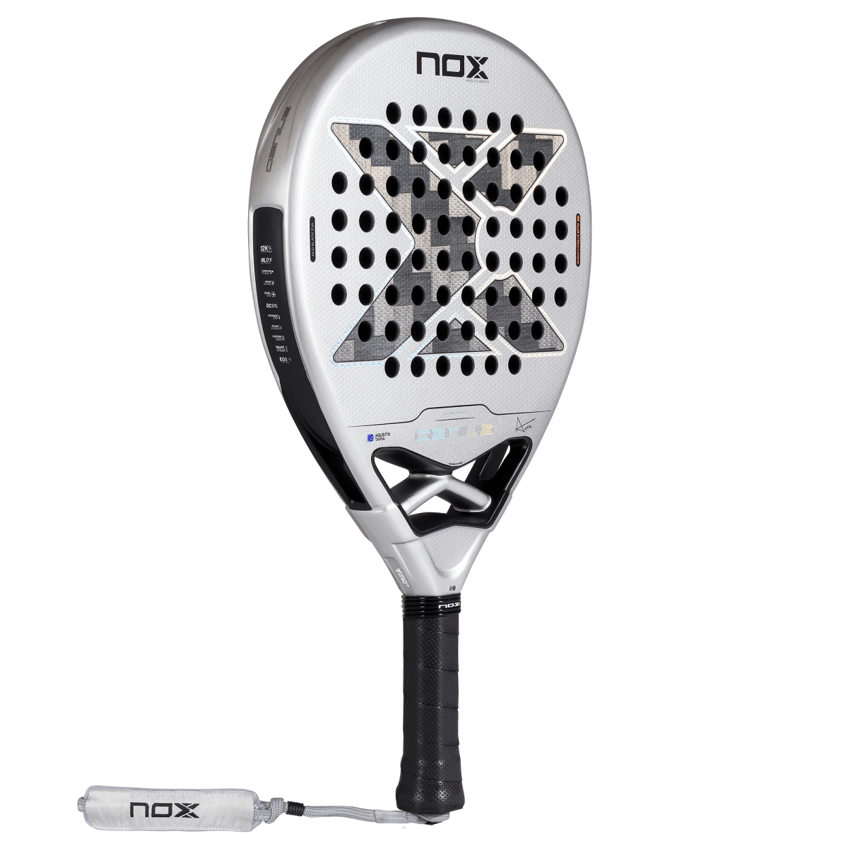 Nox AT10 Genius 12K Alum XTREM Padel Racket 2027, three-quarter view