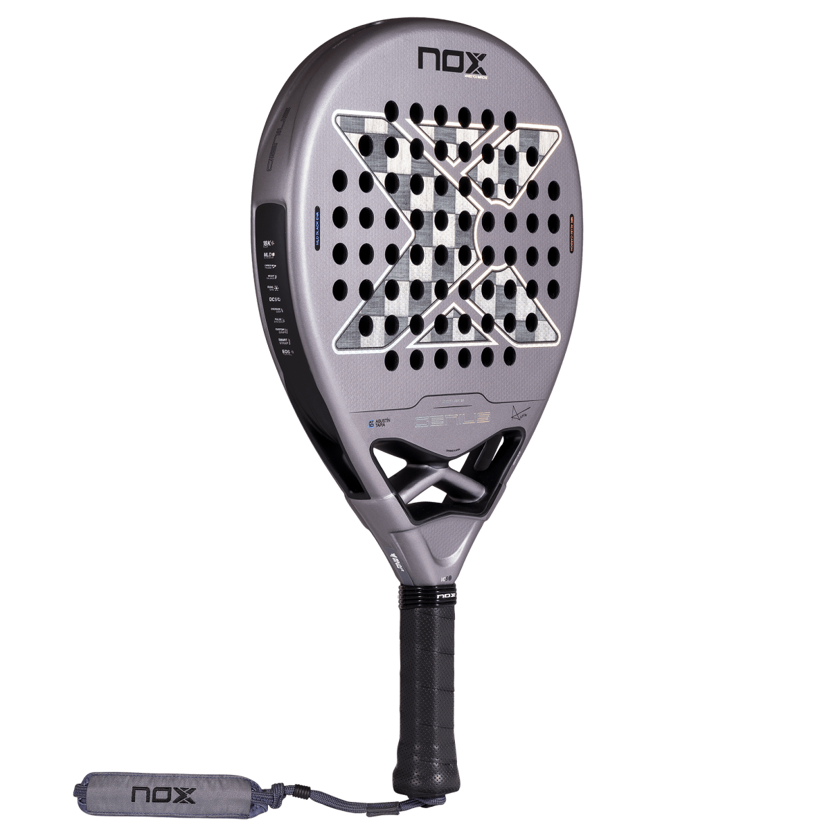 Nox AT10 Genius 18K Alum Padel Racket 2027, three-quarter view