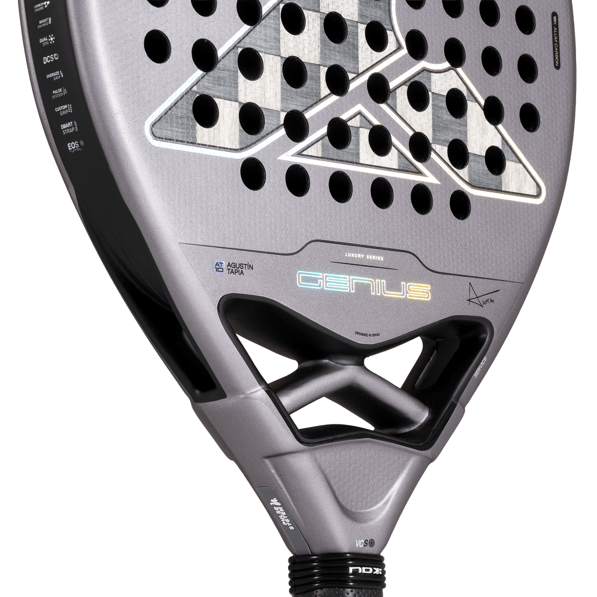 Nox AT10 Genius 18K Alum Padel Racket 2027, throat detail
