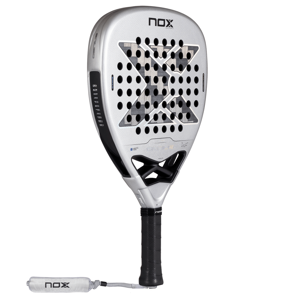 Nox AT10 Genius Attack 12K Alum XTREM Padel Racket 2027, three-quarter view