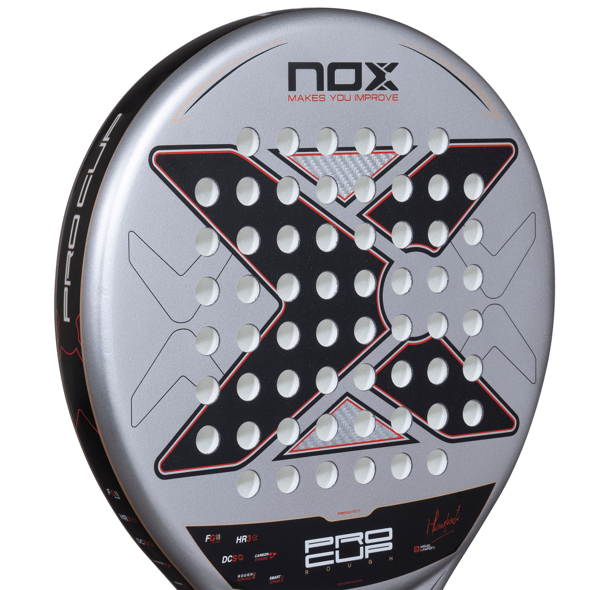 Nox ML10 Pro Cup Rough Padel Racket 2027, face close-up