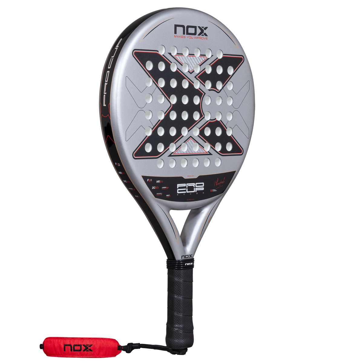 Nox ML10 Pro Cup Rough Padel Racket 2027, three-quarter view