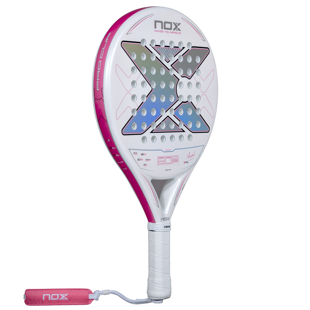 Nox ML10 Pro Cup Silver Padel Racket 2027, three-quarter view
