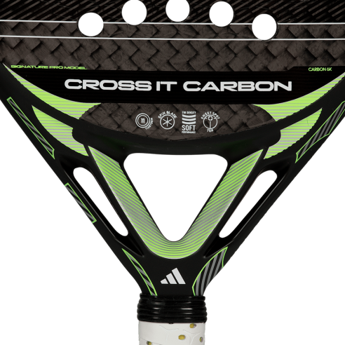 Adidas Cross IT Carbon Padel Racket 2026 - close-up of hole pattern