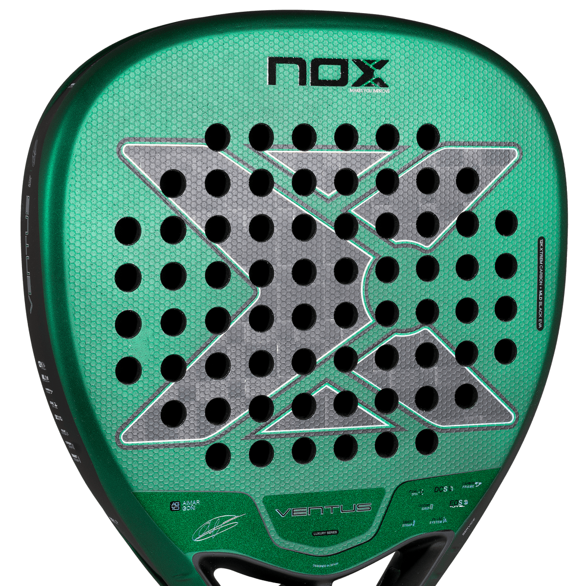 Nox Ventus Attack 12K XTREM Padel Racket 2027, face close-up