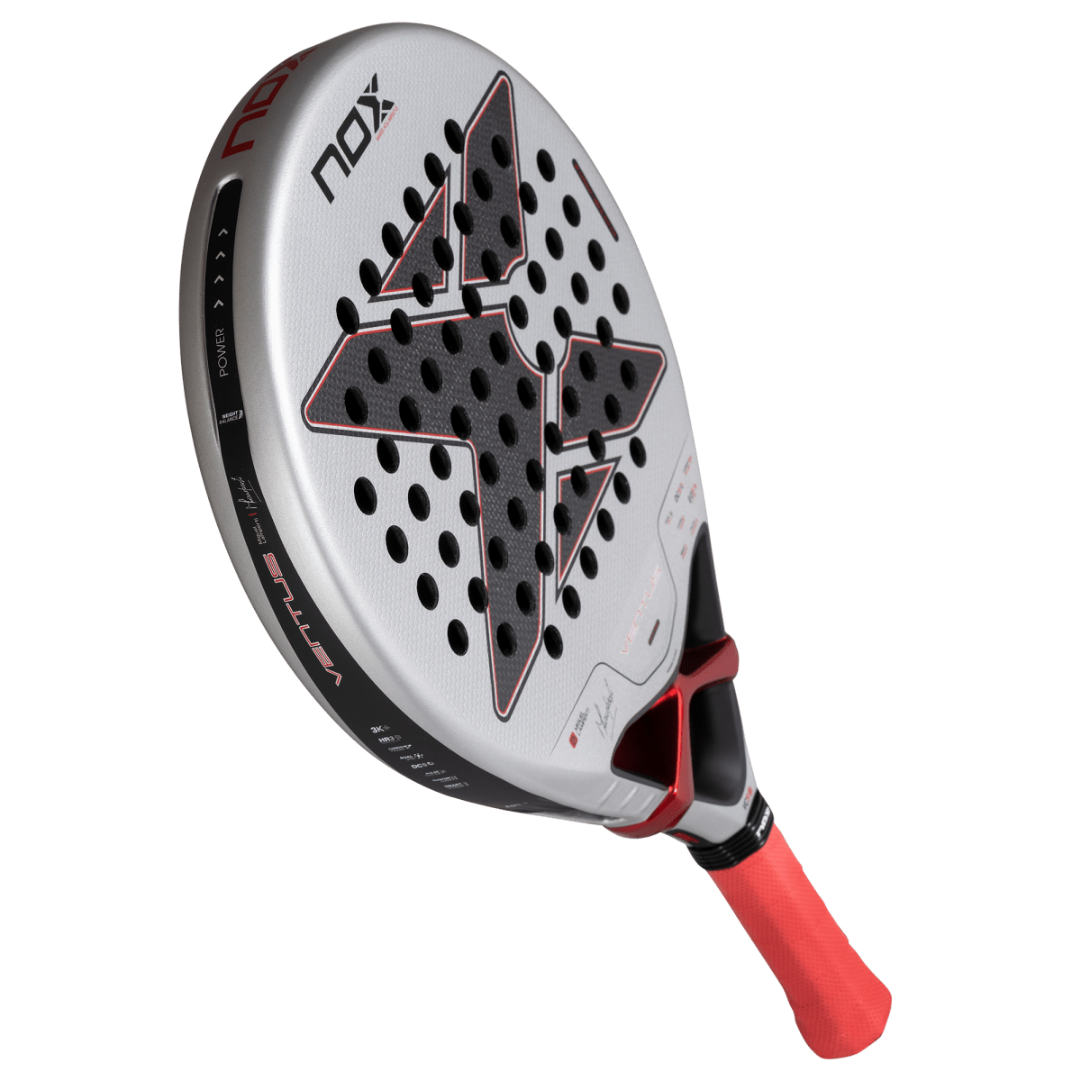 Nox ML10 Ventus Control 3K Padel Racket 2027, angled view