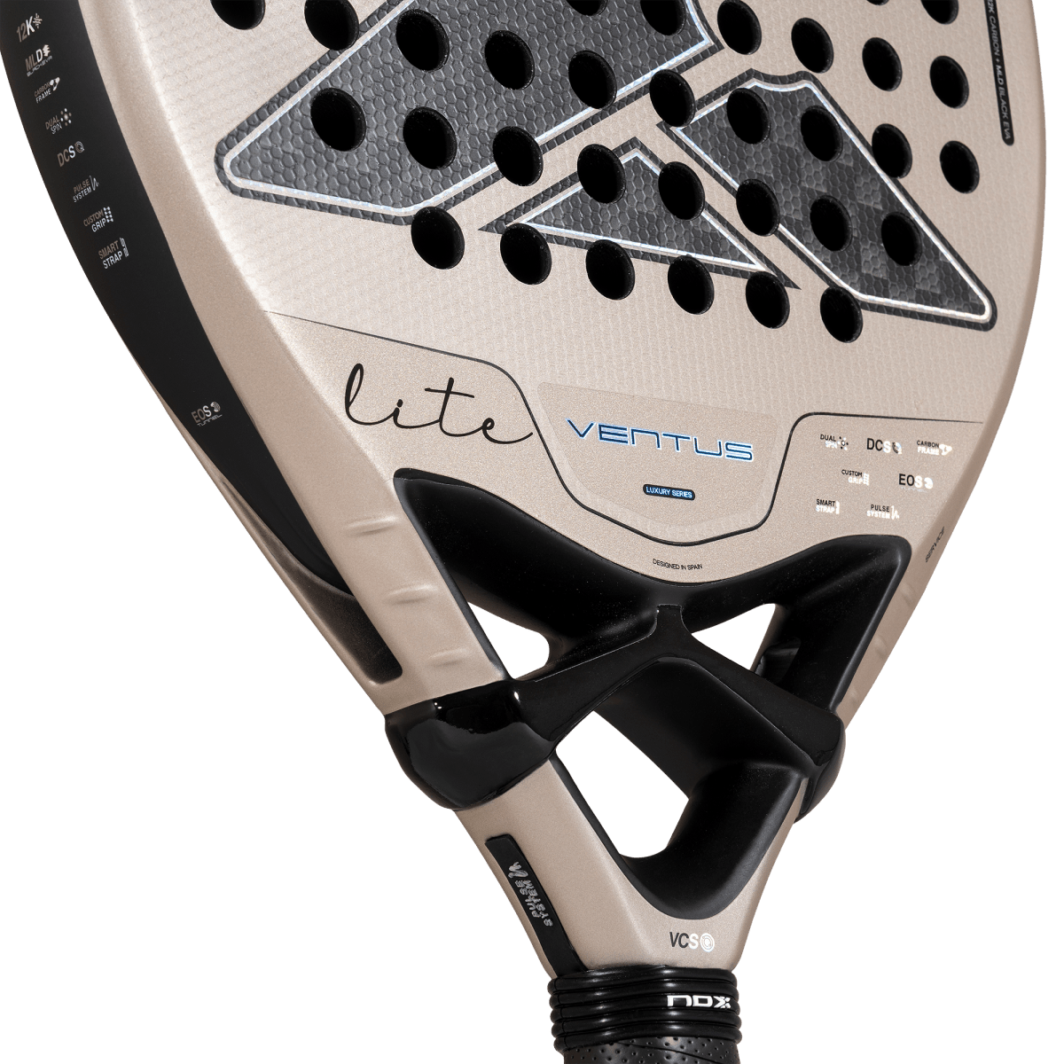 Nox Ventus Hybrid 12K Lite Padel Racket 2027, throat detail