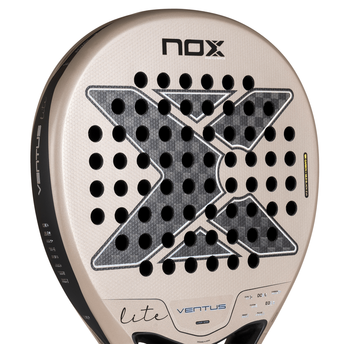 Nox Ventus Hybrid 12K Lite Padel Racket 2027, face close-up