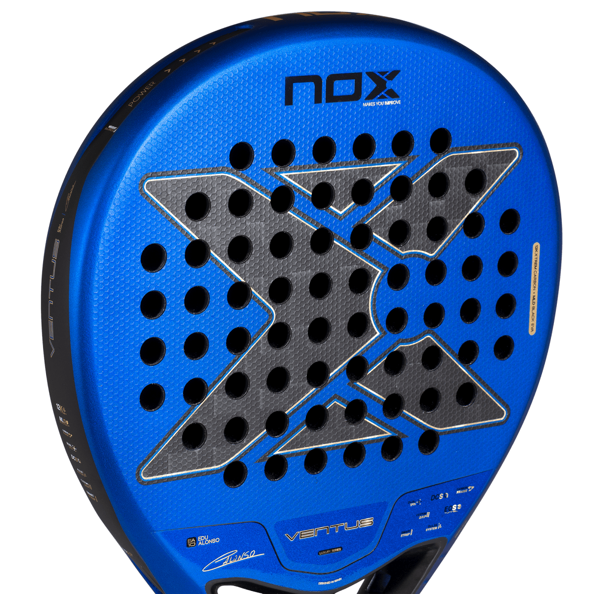 Nox EA10 Ventus Hybrid 12K XTREM Padel Racket 2027, face close-up